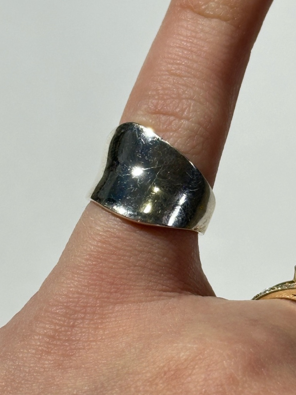 Vintage Marked CW Wavy Abstract Sterling Silver Ring Size 5.5 McBling Dainty